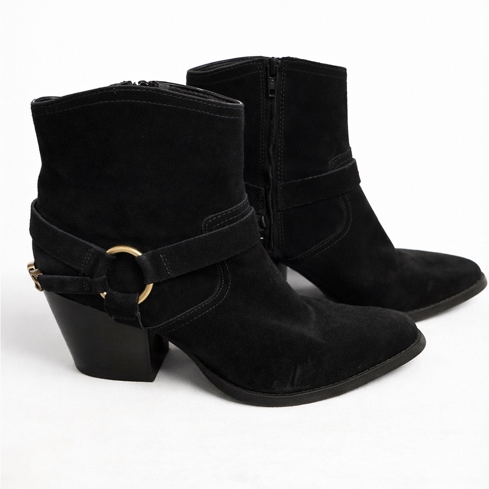 Michael Kors Black Ankle Boots with Gold Detail - Picture 2 of 4